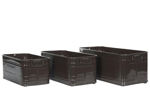 Kruka Kvadrat Emalj Choco - 3 storlekar - www.frokenfraken.se