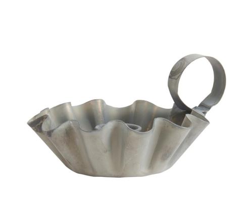 Ljusstake - Kakform vågig kant - Zink - För vanliga ljus - Ø10 x 6,4 cm - www.frokenfraken.se