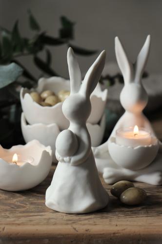 Påskdekoration - Hare med ägg - 7 x 7 x 16 cm - www.frokenfraken.se