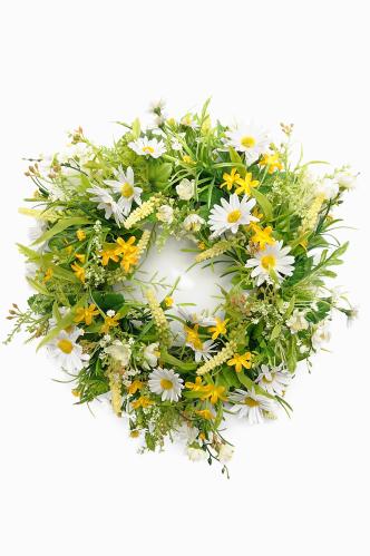 Krans - Vit & Gul sommar - 35 cm - www.frokenfraken.se