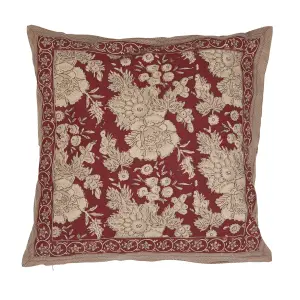 Kuddfodral - SONIA - RÖD - 48x48 cm - www.frokenfraken.se