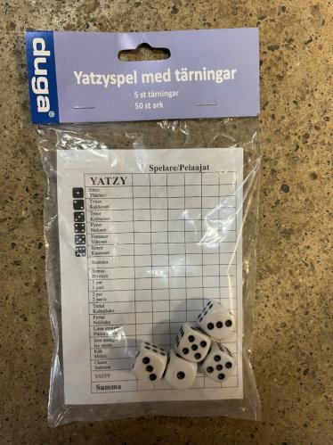 Yatzy med tärningar - www.frokenfraken.se