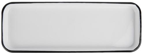 Uppläggningsfat - Emalj - Vit - 12,5 x 35 cm - www.frokenfraken.se