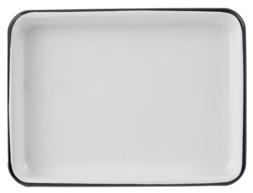 Uppläggningsfat - Emalj - Vit - 13 x 17 cm - www.frokenfraken.se