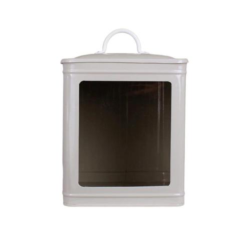 Plåtburk Hugo m. Fönster Stor - Beige - B18 x H25 x D18 cm - www.frokenfraken.se