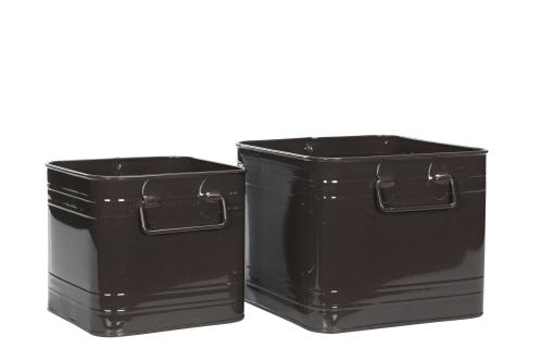 Kruka Kvadrat Emalj Choco - 2 storlekar - www.frokenfraken.se