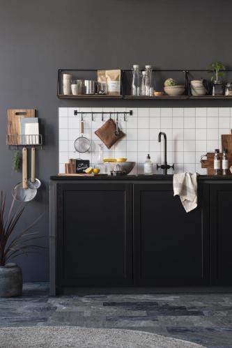 Väggkrokar - 6 st på metallstång - 50 cm - www.frokenfraken.se