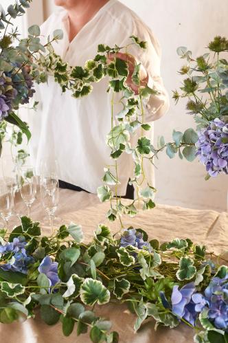 Hortensia - Blå sidenblomma - Ø18 cm - www.frokenfraken.se