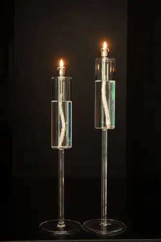 Ljusstake - Oljelampa - Glas - 30 cm - www.frokenfraken.se