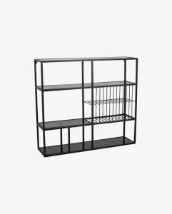 Tallrikshylla - svart - 100 x 90 x 25 cm - www.frokenfraken.se
