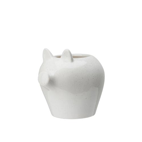 Kruka - Gris - Vit - 17 x 14 x 15 cm - www.frokenfraken.se