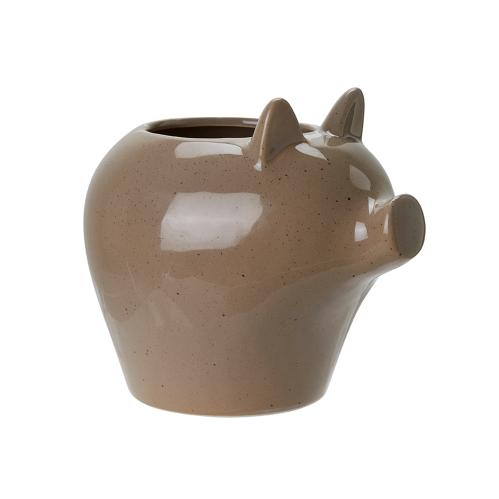 Kruka - Gris - Brun - 17 x 14 x 15 cm - www.frokenfraken.se