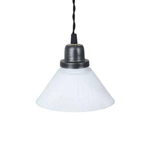 Taklampa - Vit Glasskärm/Grafit - 14 x Ø16 cm - www.frokenfraken.se