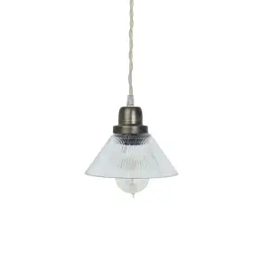 Taklampa - Glasskärm/Borstad Mässing - 14 x Ø16 cm - www.frokenfraken.se