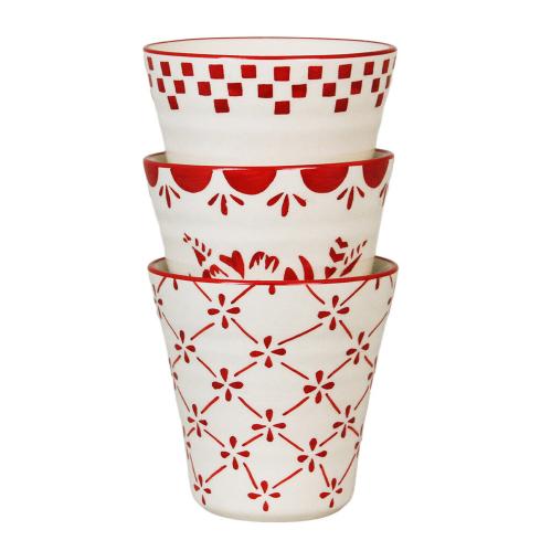 Lattemugg Marion Blomma - Röd - Ø10 x H10 cm - www.frokenfraken.se
