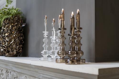 Ljusstake - Oljelampa - Glas - Champagne - 34 cm - www.frokenfraken.se