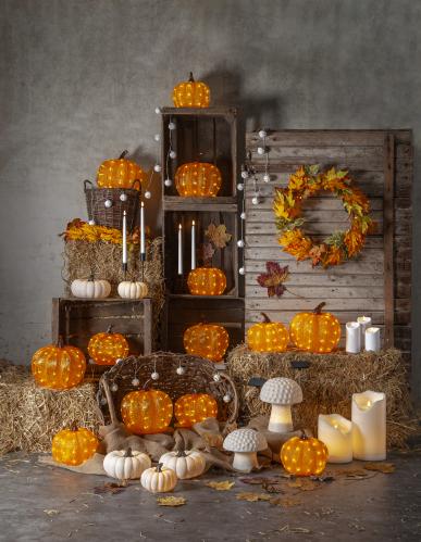 Pumpa - Lysande - Orange - Dekoration - 25 cm - www.frokenfraken.se