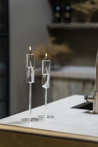Ljusstake - Oljelampa - Glas - 30 cm - www.frokenfraken.se