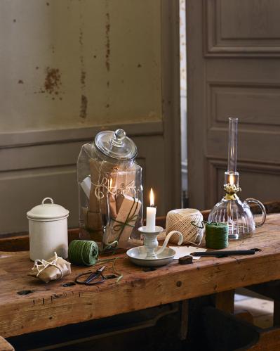 Fotogenlampa med handtag - Mässing - 35 x Ø14 cm - www.frokenfraken.se