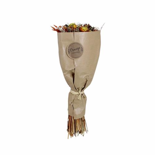 Torkad blomsterbukett - Orange - 45 cm - www.frokenfraken.se
