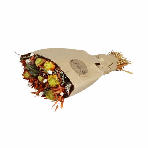 Torkad blomsterbukett - Orange - 45 cm - www.frokenfraken.se