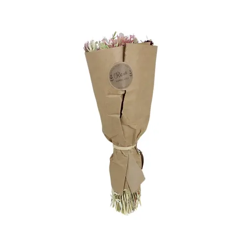 Torkad blomsterbukett - Rosa - 45 cm - www.frokenfraken.se