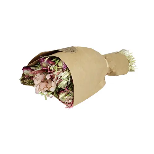 Torkad blomsterbukett - Rosa - 45 cm - www.frokenfraken.se