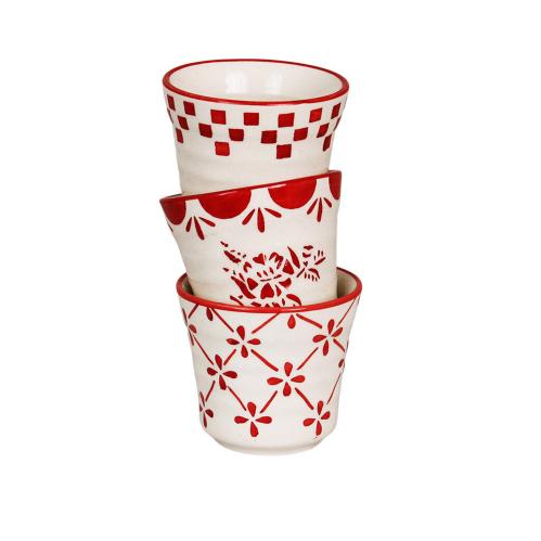 Liten Mugg Marion Blomma - Röd - Ø7,2 x H6,5 cm - www.frokenfraken.se