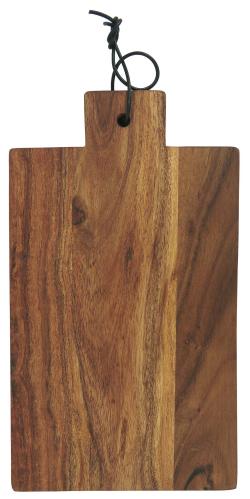 Skärbräda fyrkantigt med lädersnodd acaciaträ - 35 X 20 X 1,5 CM - www.frokenfraken.se