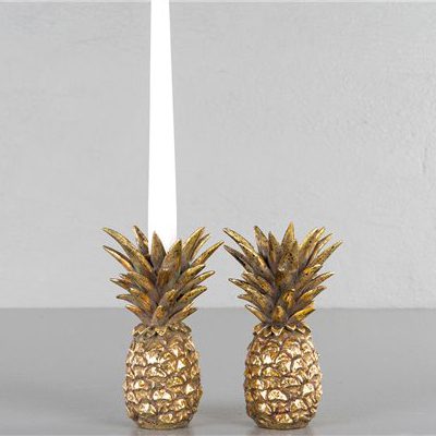 Alot Ljusstake - Ananas Guld - 16 cm
