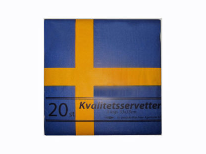 Servett - Flagga Sverige - 33 x 33 cm - www.frokenfraken.se