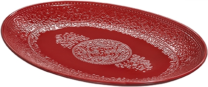 Orient serveringsfat - Röd - Set 4 st - 35 x 26,5 cm - www.frokenfraken.se