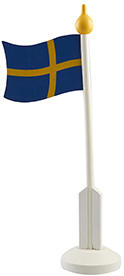 Flagga - Bordsflagga i trä med fot - 37 cm - www.frokenfraken.se